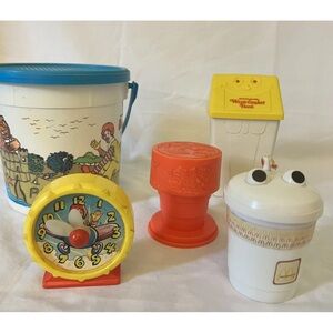McDonald's Colorful Toy Set with Yellow Clock and Orange Bank